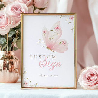 A Little Butterfly Custom Table Sign