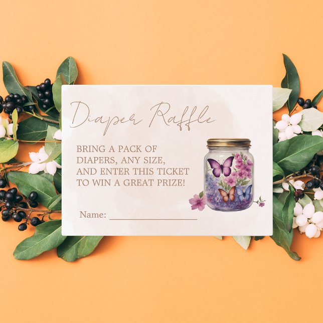 A little butterfly in a jar Floral Baby Shower Enclosure Card (Creator Uploaded)