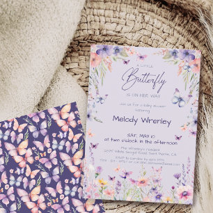 A Little Butterfly is on her way Baby Shower Invitation