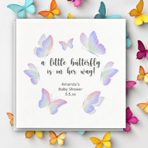 A Little Butterfly is on her way Baby Shower Napkin