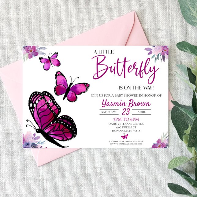 A Little Butterfly Is On The Way! Baby Shower Invitation (Creator Uploaded)