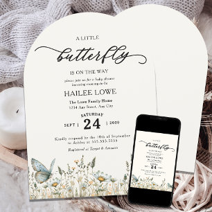 A Little Butterfly Is On The Way Baby Shower Invitation
