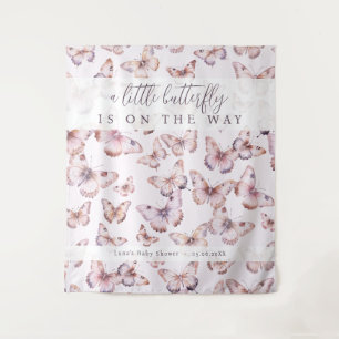 A Little Butterfly Is On The Way Shower Backdrop Tapestry