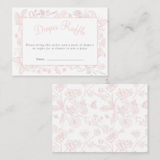 A Little Butterfly Pink Baby Shower Diaper Raffle Enclosure Card