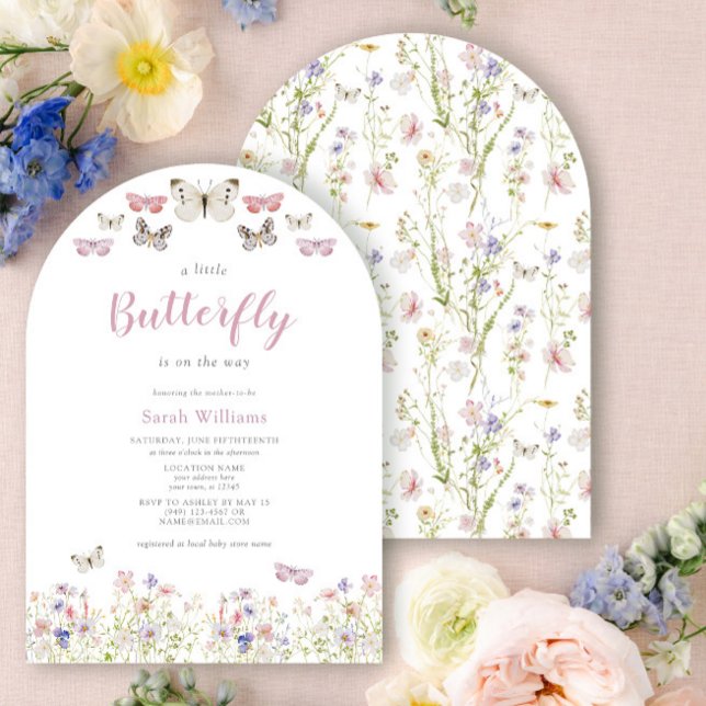 A Little Butterfly Wildflower Garden Baby Shower Invitation (Creator Uploaded)