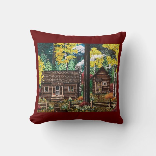 A Little Cabin in the Woods Pillow (Front)