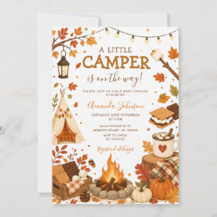 A Little Camper Baby Shower Fall Autumn Woodland Invitation