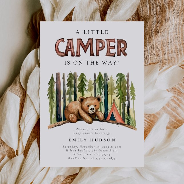 A Little Camper Forest Baby Shower Invitation (Creator Uploaded)