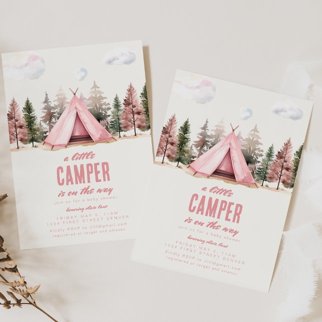 A Little Camper Hiking Camping Baby Shower Invitation (Creator Uploaded)