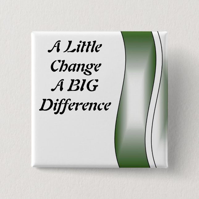 A Little Change A Big Difference 15 Cm Square Badge (Front)
