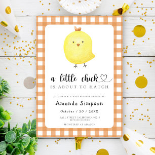 A little Chick is about to hatch Baby shower  Invitation