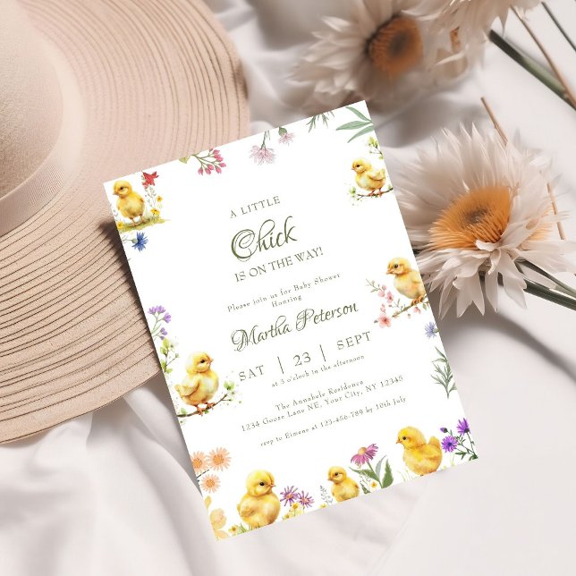 A little chick is on the way farm baby shower invitation (Creator Uploaded)