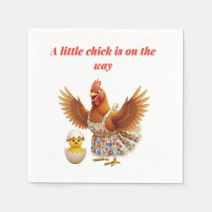 A little chick is on the way napkin