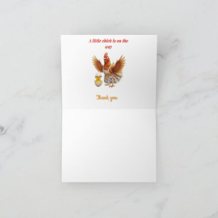 A little chick is on the way thank you card