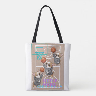 A little Chihuahua who loves basketball Tote Bag