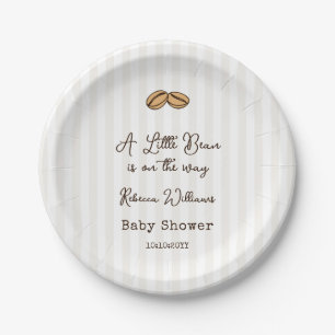 A Little Coffee Bean is on The Way Baby Shower Paper Plate