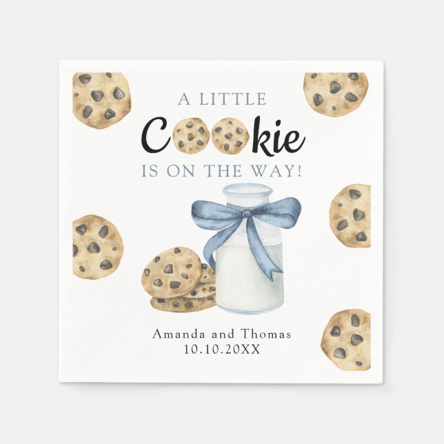 A Little Cookie is on the way Baby shower Napkin (Front)