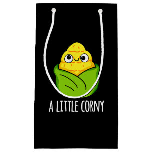 A Little Corny Funny Baby Corn Pun Dark BG Small Gift Bag