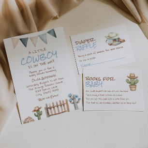 A Little Cow Boy Rodeo Brown West Baby Shower  Invitation