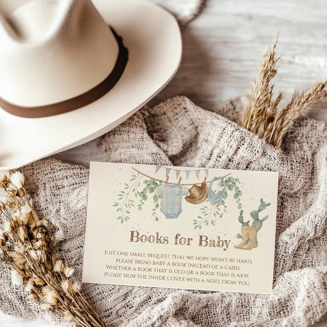 A Little Cowboy Baby Shower Book for Baby Enclosure Card (Creator Uploaded)