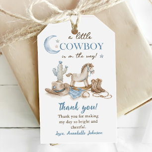 A Little Cowboy Baby Shower Boy Gift Tags