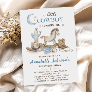 A Little Cowboy Baby Shower Boy Invitation