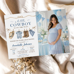A Little Cowboy Baby Shower Boy Invitation