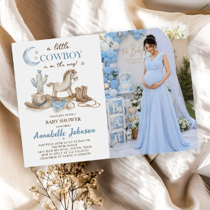 A Little Cowboy Baby Shower Boy Invitation