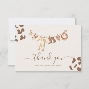 A little Cowboy Baby Shower Boy Thank You Card