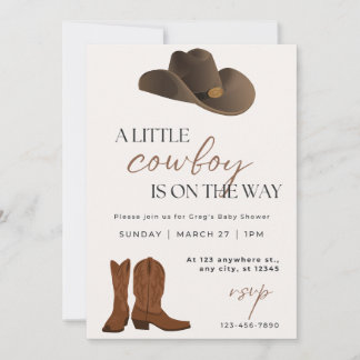 A Little Cowboy Baby Shower Invitation