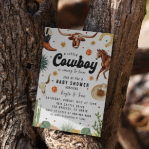 A Little Cowboy Baby Shower  Invitation