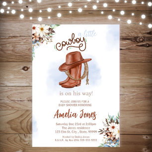 A Little Cowboy Baby Shower Invitation 