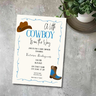 A Little Cowboy Baby Shower Invitation
