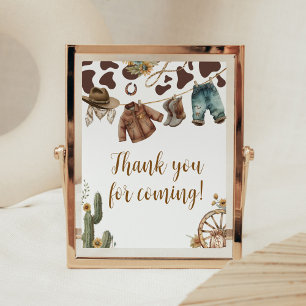 A Little Cowboy Baby Shower Thank you for Coming Poster