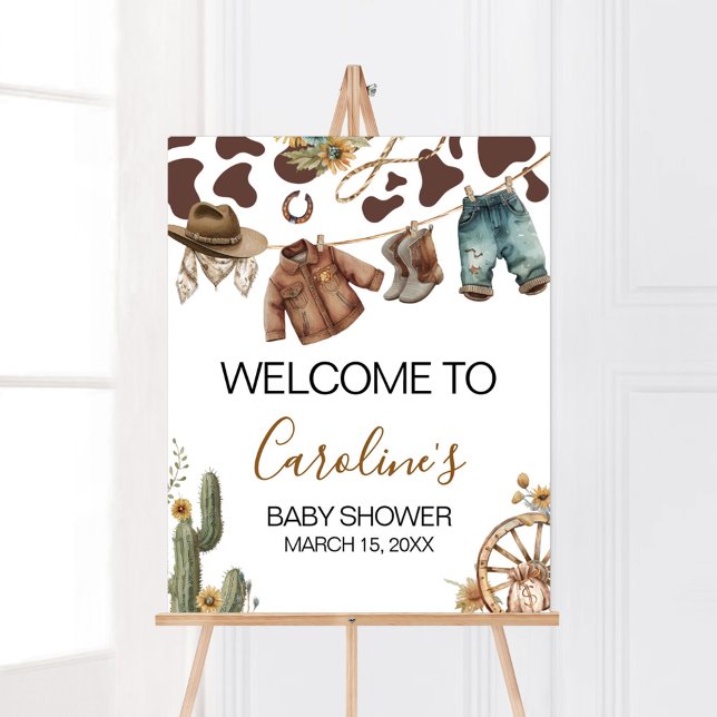 A Little Cowboy Baby Shower Welcome Sign (A Little Cowboy Baby Shower Welcome Sign)