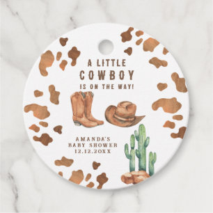 A Little Cowboy is on the way Baby Shower Favour Tags