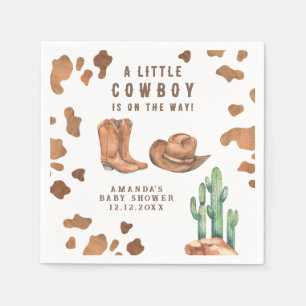 A Little Cowboy is on the way Baby Shower Napkin