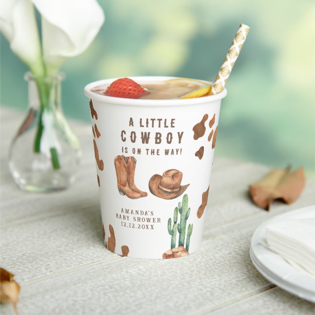 A Little Cowboy is on the way Baby Shower  Paper Cups (Insitu)