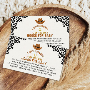 A Little Cowboy Is on The Way Cute Baby Shower Enclosure Card