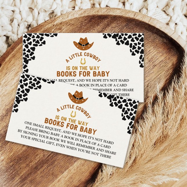 A Little Cowboy Is on The Way Cute Baby Shower Enclosure Card (Creator Uploaded)