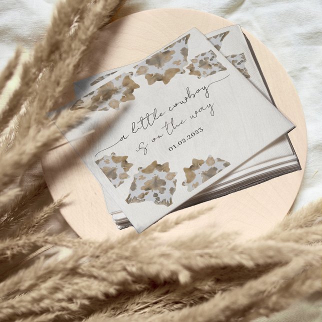 A Little Cowboy is on the Way Napkin (cowboy napkins)