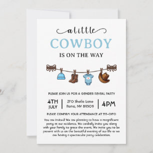 A Little Cowboy is On the Way Western Baby Shower Invitation