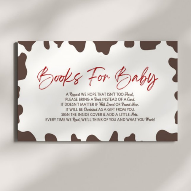 A Little Cowboy Rodeo Baby Shower Books For Baby Enclosure Card (Creator Uploaded)