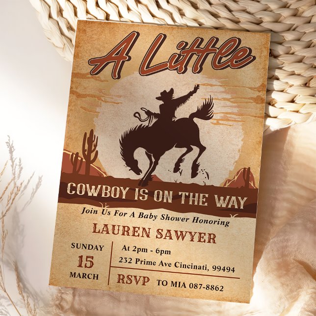 A Little Cowboy Western Boy Baby Shower Invitation (Creator Uploaded)