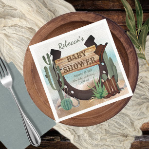A Little Cowboy Western Boy Baby Shower  Napkins