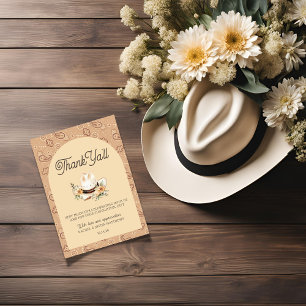 A Little Cowboy Western Boy Baby Shower  Thank You Card