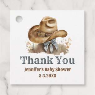 a little cowboy western boy baby shower thank you favour tags