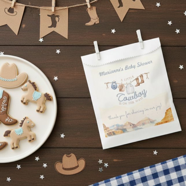A Little Cowboy Western Canyon Baby Shower Favour Bag (Creator Uploaded)