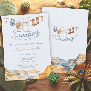 A Little Cowboy Western Canyon Baby Shower Invitation