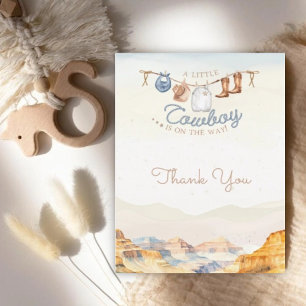 A Little Cowboy Western Canyon Baby Shower  Thank You Card